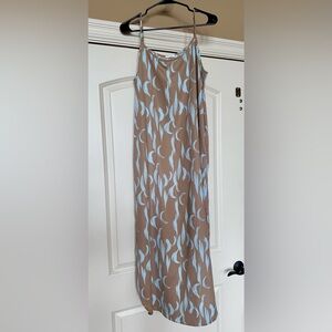 Brown and Blue Patterned Dress